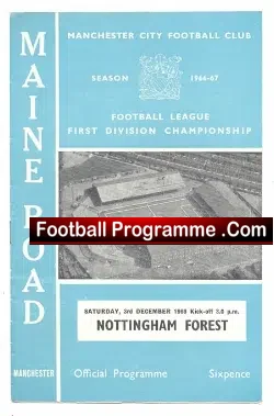 Manchester City v Nottingham Forest 1966