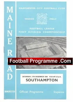 Manchester City v Southampton 1966 - football programme