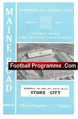 Manchester City v Stoke City 1967 - football programme