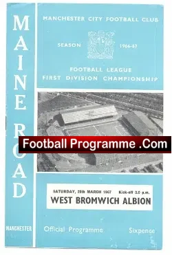 Manchester City v WBA 1967 - football programme