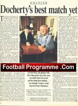 Manchester United Tommy Docherty Football Autograph = Manager