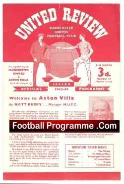 Manchester United v Aston Villa 1963 – Emergency Red Issue
