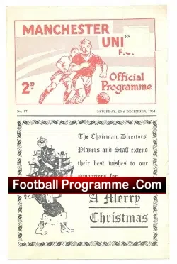 Manchester United v Blackburn Rovers 1961 - Reserves Match - football programme