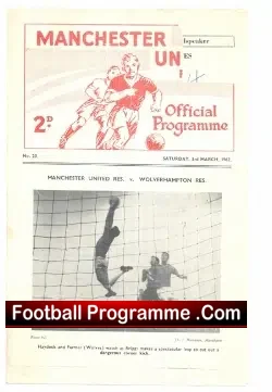 Manchester United v Chesterfield 1962 - Reserves Match - football programme