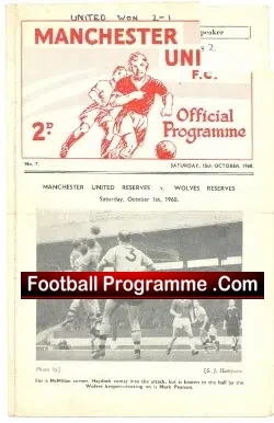 Manchester United v Newcastle United 1960 – Reserves Match
