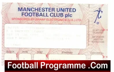 Manchester United v Tottenham 1993 – Ticket