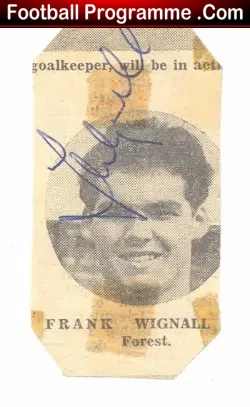 Nottingham Forest Frank Wignall Autograph
