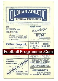 Oldham Athletic v Tranmere Rovers 1952
