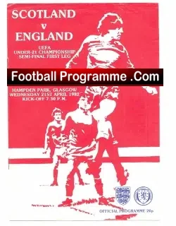 Scotland v England 1982 – U21 Hampden Park + R Gough
