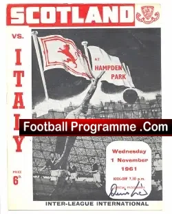Scotland v Italy 1961 – Signed by Denis Law