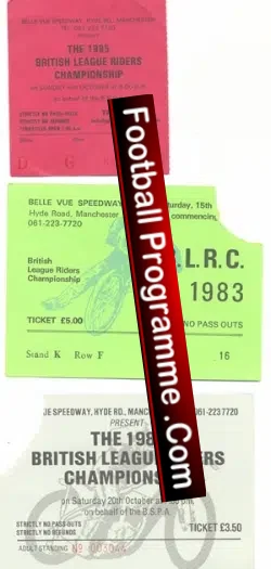 Speedway Tickets 1980’s X Three