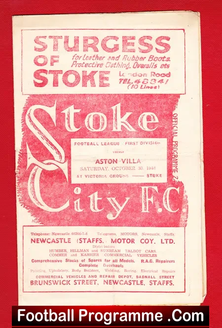 Stoke City v Aston Villa 1948