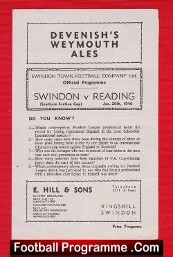 Swindon Town v Reading 1946