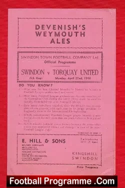 Swindon Town v Torquay United 1946 – 1945/46