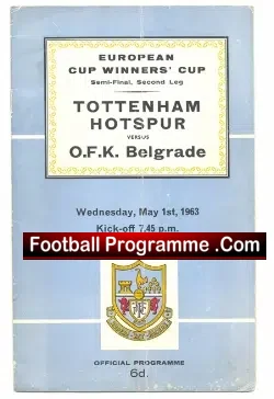 Tottenham Hotspur v OFK Belgrade 1963 – Serbia