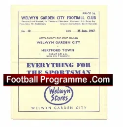 Welwyn Garden City v Hertford Town 1947
