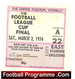 Wolves Wolverhampton v Manchester City 1974 League Cup Final TK