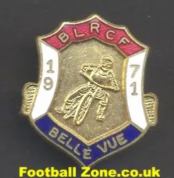 Belle Vue Aces Speedway Badge 1971 BLRCF