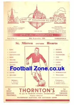Heart Of Midlothian v St Mirren 1950
