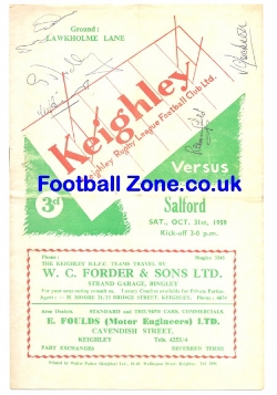 Keighley Rugby v Salford 1959 – Multi Autographs