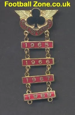 Belle Vue Aces Speedway Badge 1965 + 4 Year Bars