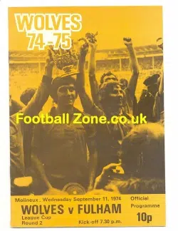 Wolves Wolverhampton v Fulham 1974
