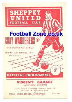 Sheppey United v Cray Wanderers 1958
