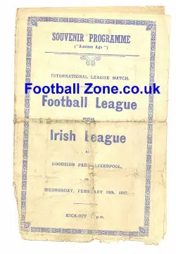 Football League v Irish Football League 1947 – at Liverpool