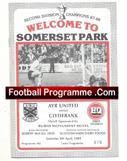 Ayr United v Clydebank 1989
