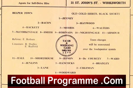 Belper Town v Lockheed Leamington 1963