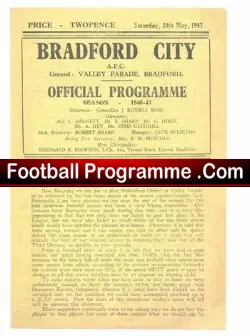 Bradford City v Doncaster Rovers 1947