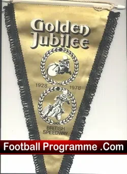 British Speedway Golden Jubilee Flag Pennant 1978 = 50 Years