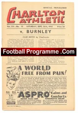 Charlton Athletic v Burnley 1947
