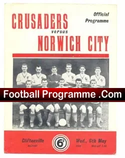 Crusaders v Norwich City 1959