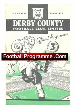 Derby County v Burnley 1950 - football programme
