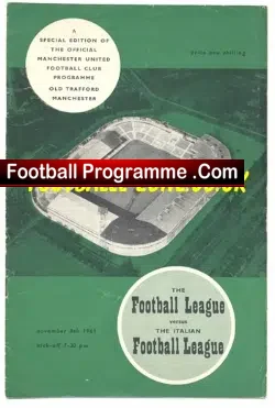 Football League v Italy Football League 1961 at Man Utd Law + Charlton