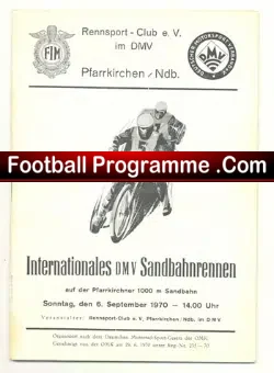 Germany Speedway Programme 1970 – Sandbahnrennen