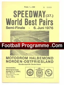 Germany Speedway Programme 1976 – Best Pairs Ostfriesland