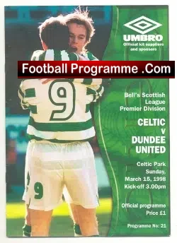 Glasgow Celtic v Dundee Utd 1998