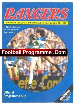 Glasgow Rangers v Hibernian Hibs 1985