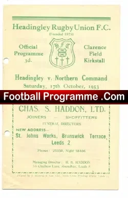 Headingley v Northern Command 1953