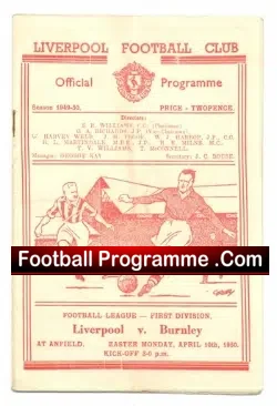 Liverpool v Burnley 1950