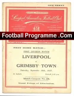 Liverpool v Stoke City 1937 – Rare 1930s Programme