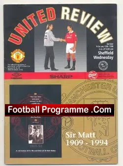 Manchester United v Sheffield Wednesday 1994 Matt Busby Special