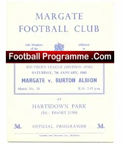 Margate v Burton Albion 1961