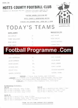 Notts County v Manchester United 1992 – Reserves