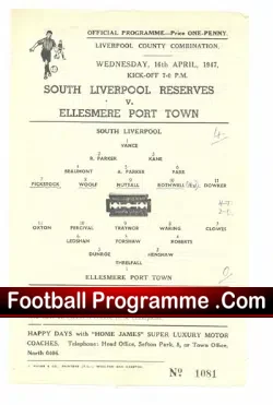 South Liverpool v Ellesmere Port 1947