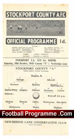 Stockport County v Newbridge Lane Conservative Club 1948