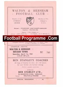 Walton Hersham v Hitchin Town 1961
