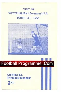 Westphalian Germany v FA Youth 1955 – at Huddersfield